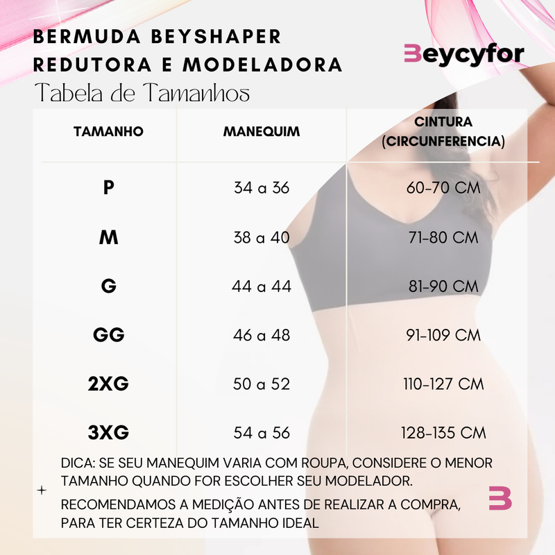 Bermuda Modeladora BeyShaper: Redução de Medidas, Conforto e Modelagem Invisível
